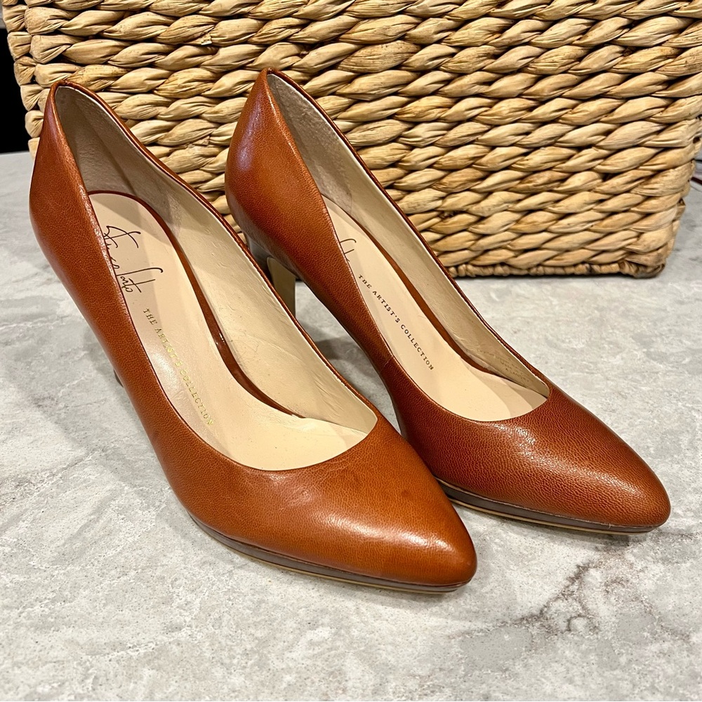 Franco Sarto Darren style fawn brown, leather heels size 8m